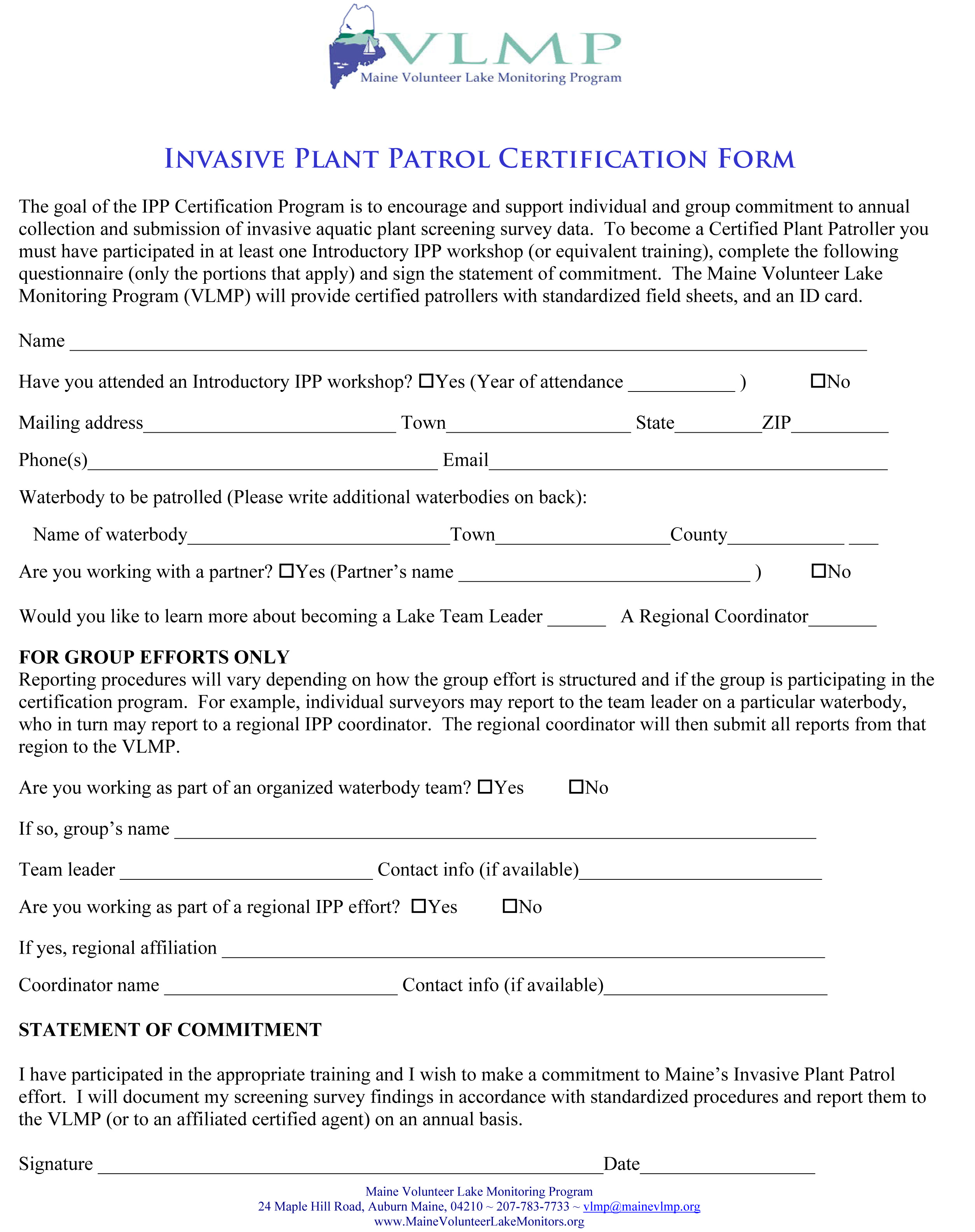 Certification Form